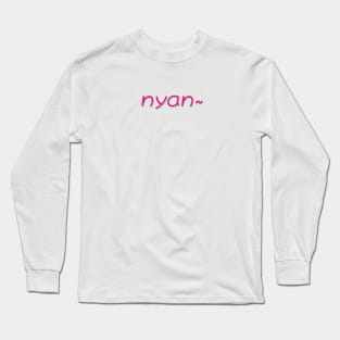 nyan~ red text Long Sleeve T-Shirt